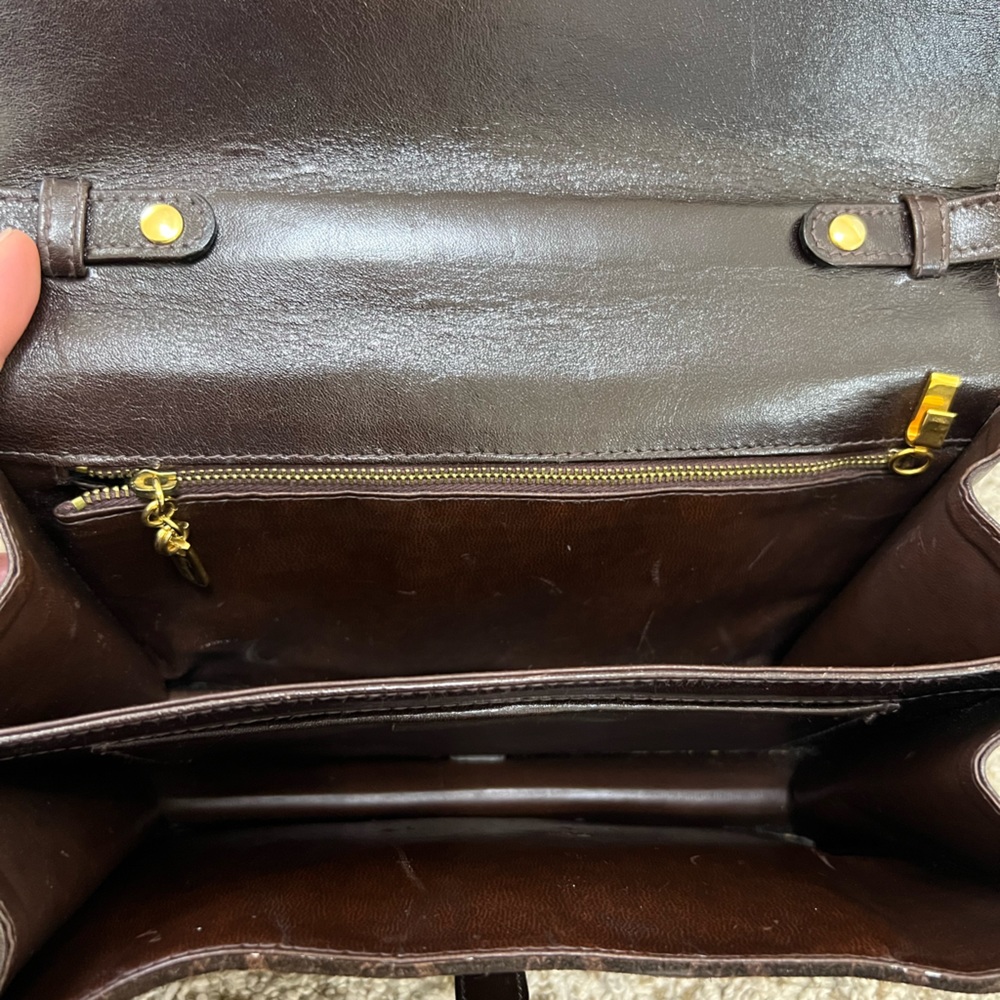 Salvatore Ferragamo Brown Suede & Leather Shoulder Bag Vintage Italy - Picture 9 of 13
